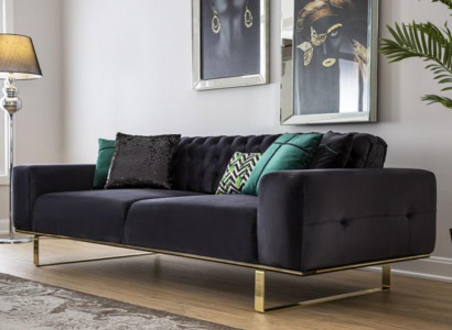 Modern sofa, 4-seat design, living room upholstery, wood upholstery, modern luxury